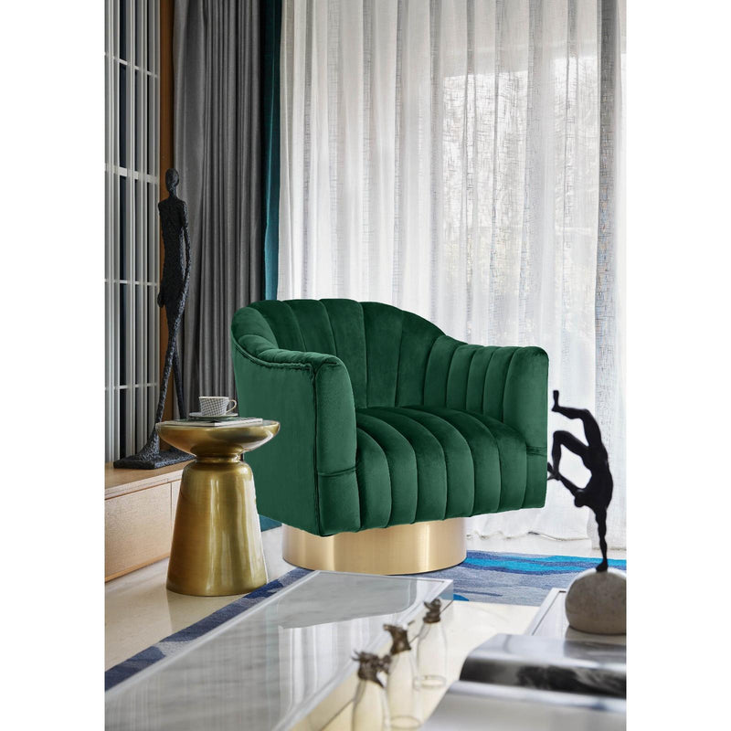 Meridian Farrah Green Velvet Accent Chair IMAGE 4