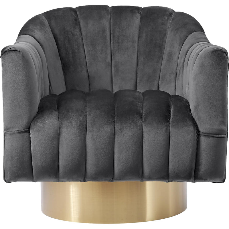 Meridian Farrah Grey Velvet Accent Chair IMAGE 2