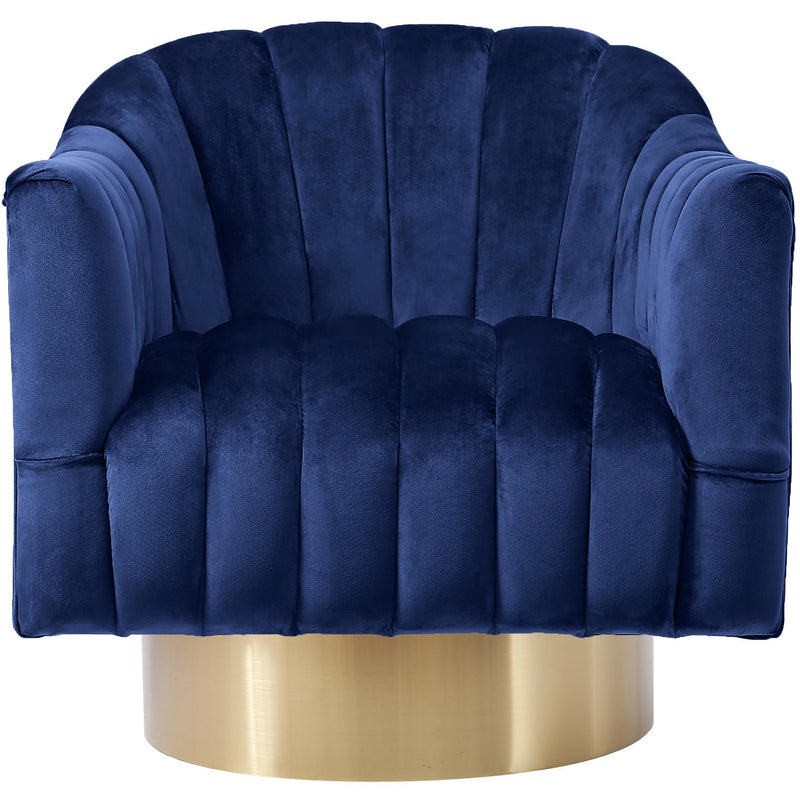 Meridian Farrah Navy Velvet Accent Chair IMAGE 2