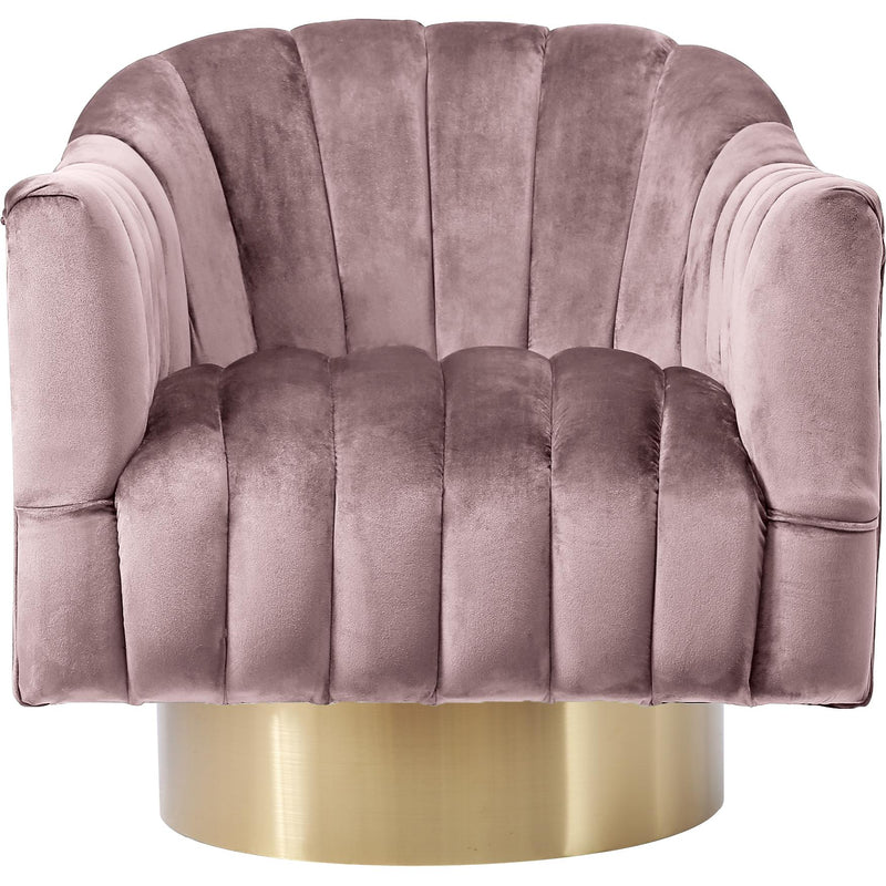 Meridian Farrah Pink Velvet Accent Chair IMAGE 2