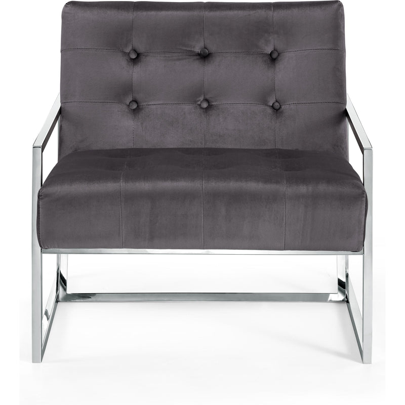 Meridian Alexis Grey Velvet Accent Chair IMAGE 2