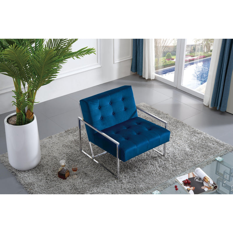 Meridian Alexis Navy Velvet Accent Chair IMAGE 5