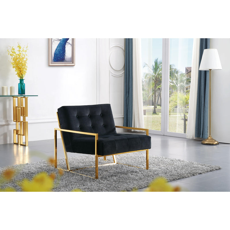 Meridian Pierre Black Velvet Accent Chair IMAGE 4