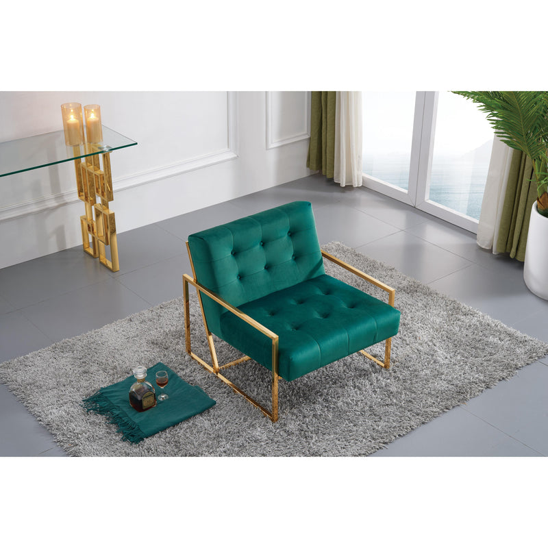 Meridian Pierre Green Velvet Accent Chair IMAGE 5