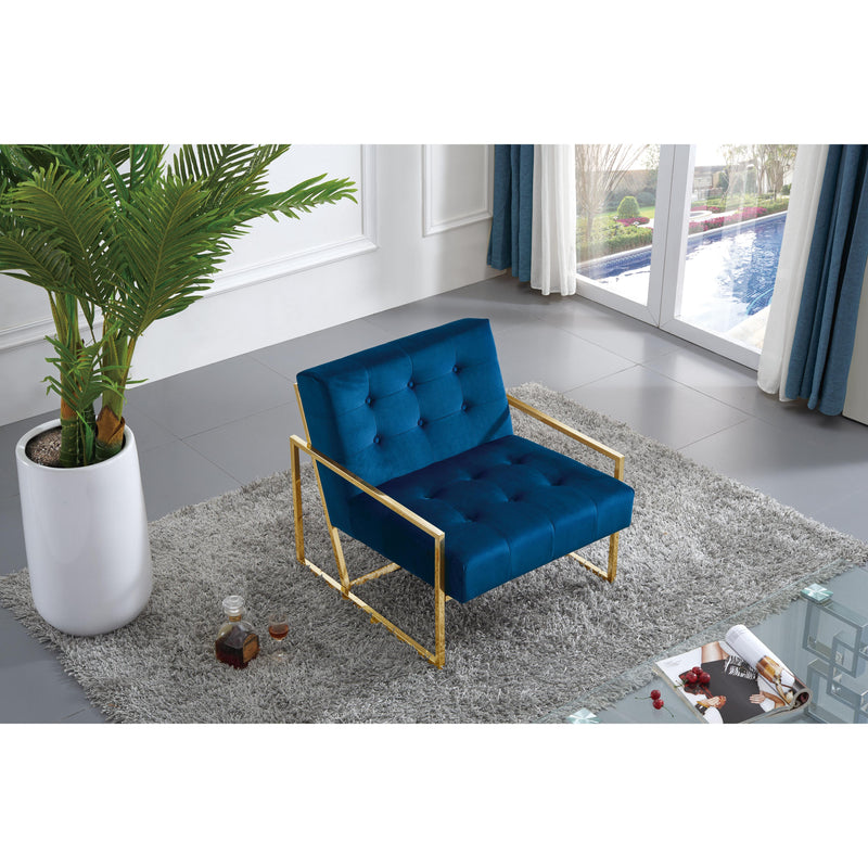 Meridian Pierre Navy Velvet Accent Chair IMAGE 5