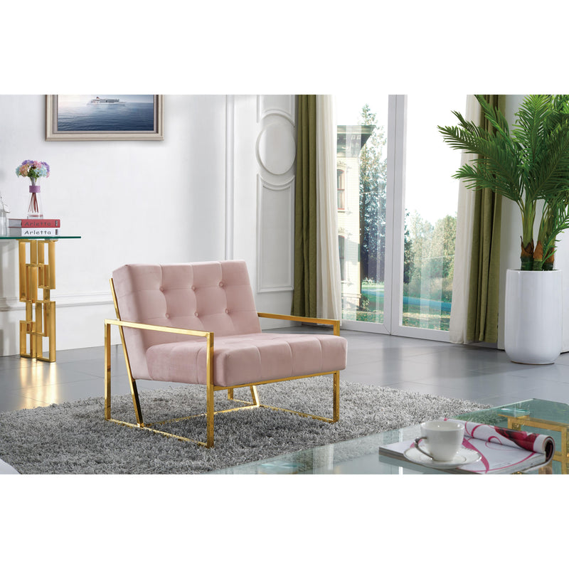 Meridian Pierre Pink Velvet Accent Chair IMAGE 4