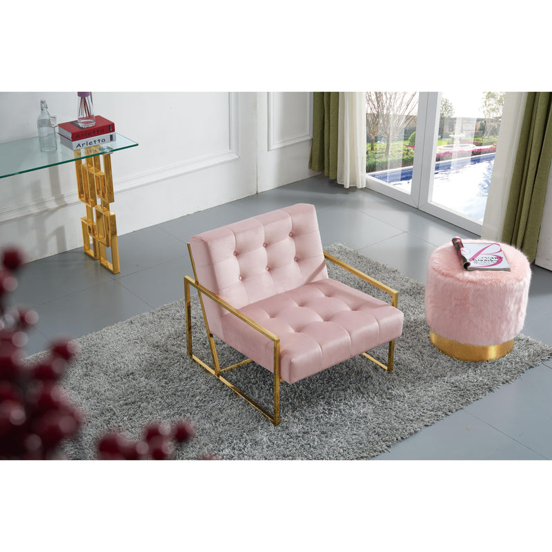 Meridian Pierre Pink Velvet Accent Chair IMAGE 5