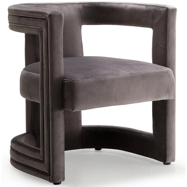 Meridian Blair Grey Velvet Accent Chair IMAGE 1