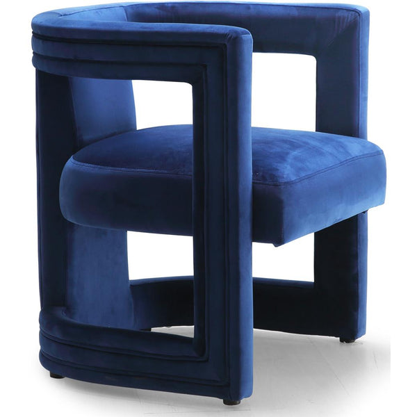 Meridian Blair Navy Velvet Accent Chair IMAGE 1