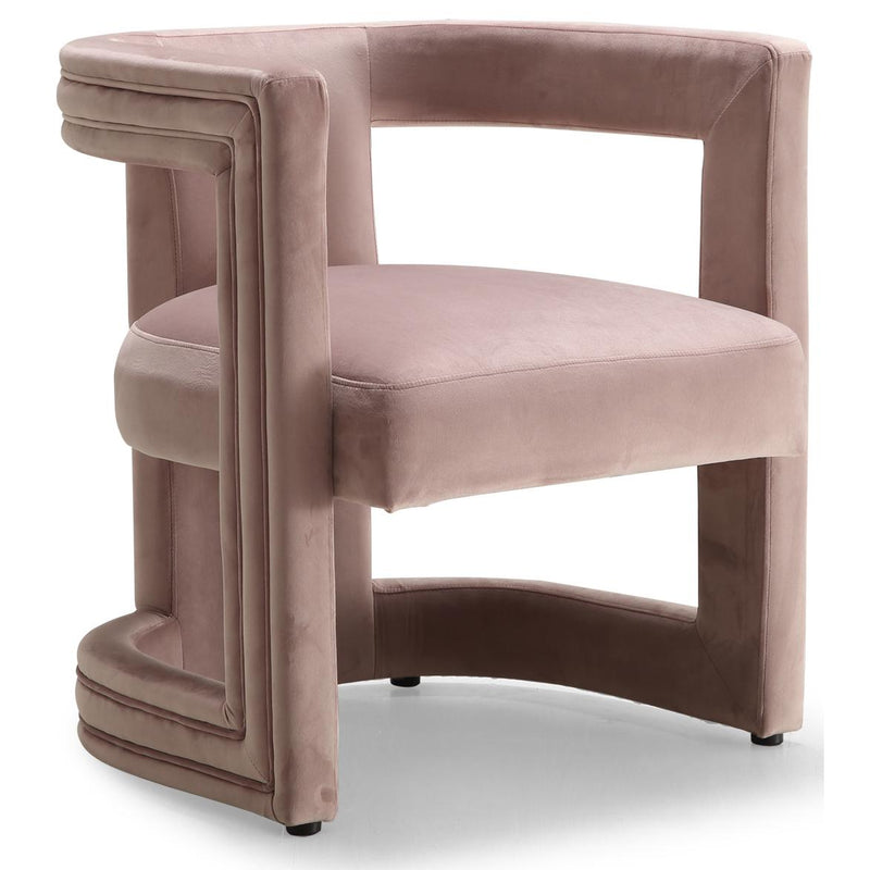 Meridian Blair Pink Velvet Accent Chair IMAGE 1