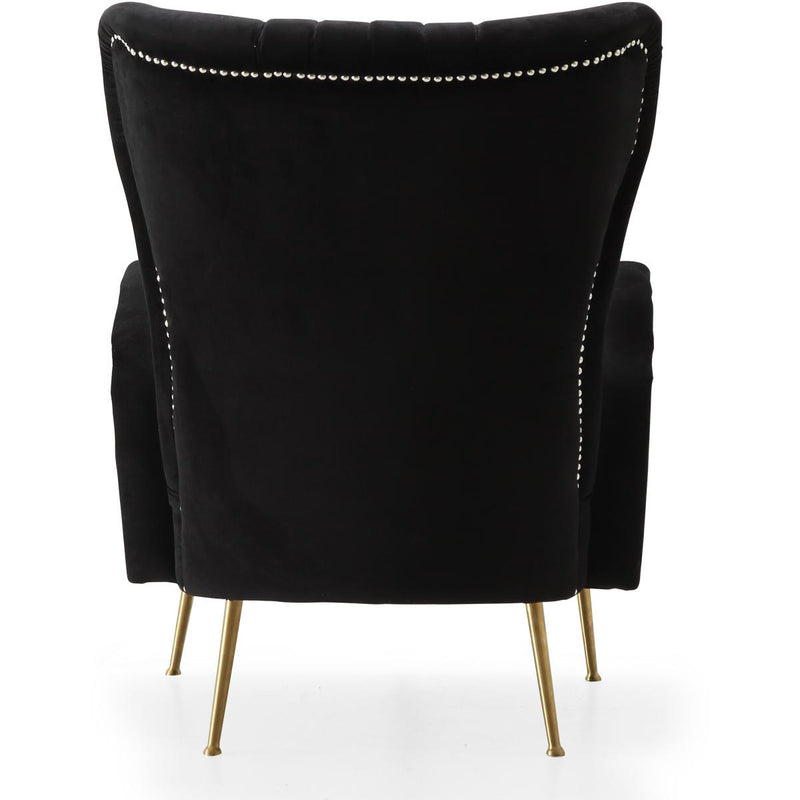 Meridian Opera Black Velvet Accent Chair IMAGE 3