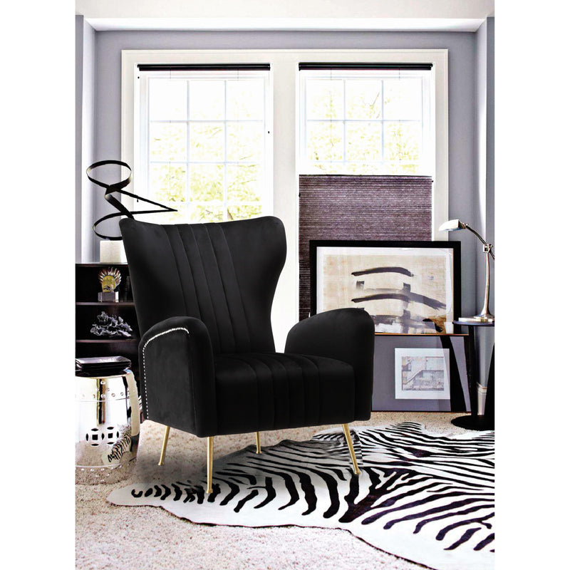 Meridian Opera Black Velvet Accent Chair IMAGE 5