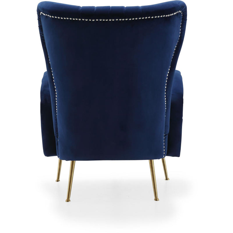 Meridian Opera Navy Velvet Accent Chair IMAGE 3