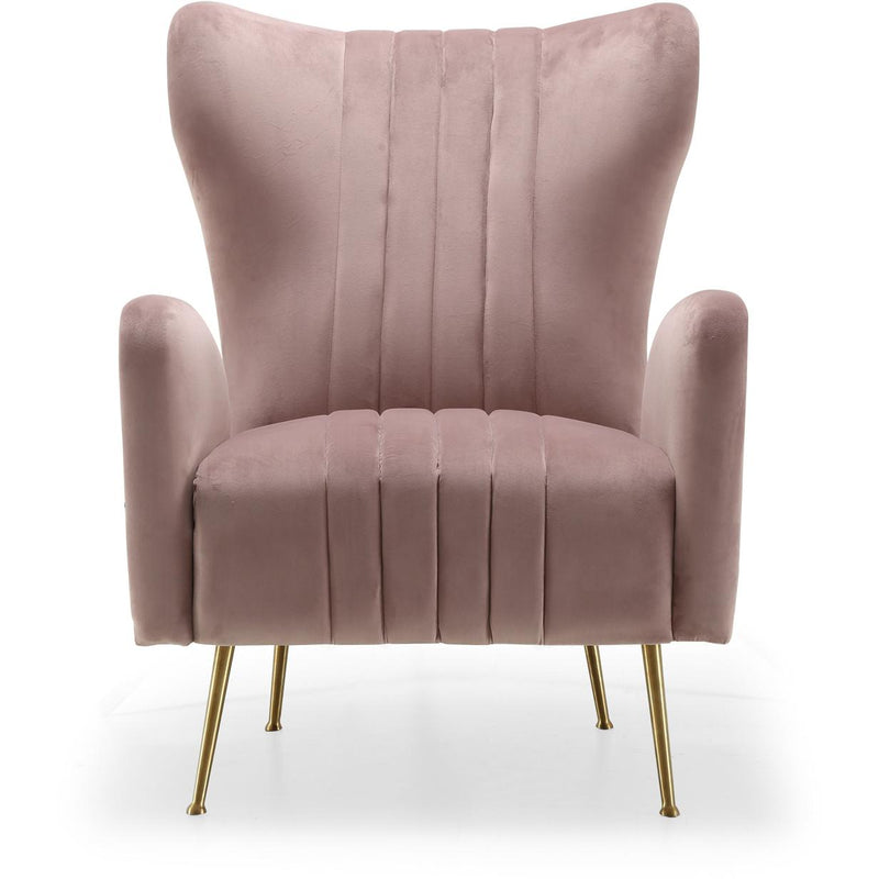 Meridian Opera Pink Velvet Accent Chair IMAGE 2