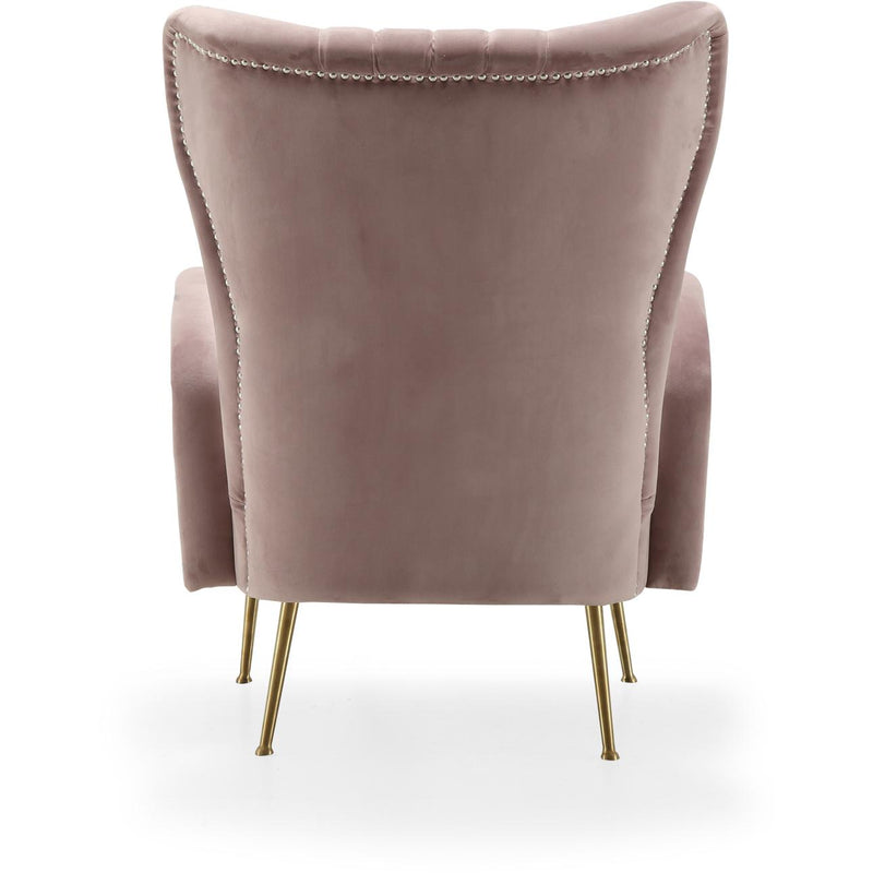 Meridian Opera Pink Velvet Accent Chair IMAGE 3