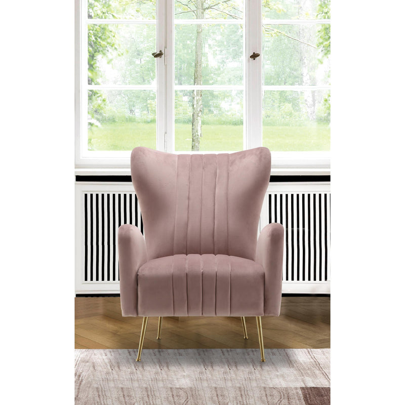 Meridian Opera Pink Velvet Accent Chair IMAGE 5