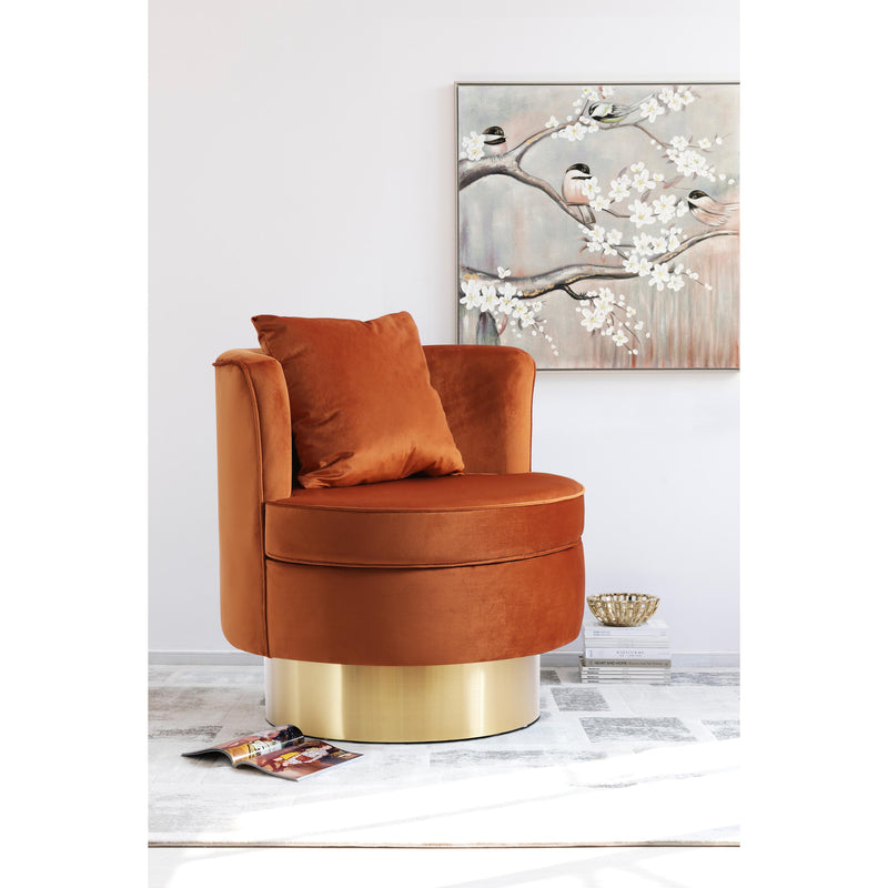 Meridian Kendra Cognac Velvet Accent Chair IMAGE 5