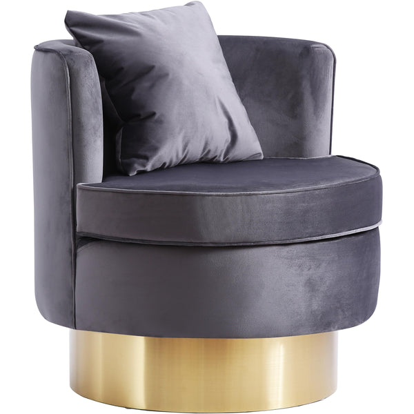 Meridian Kendra Grey Velvet Accent Chair IMAGE 1