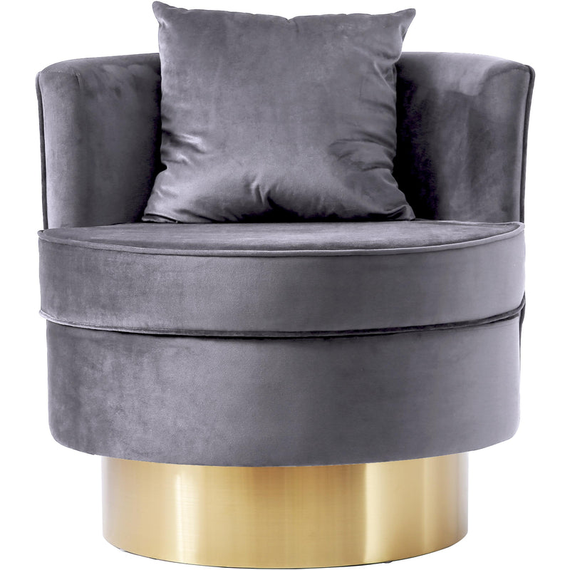 Meridian Kendra Grey Velvet Accent Chair IMAGE 2