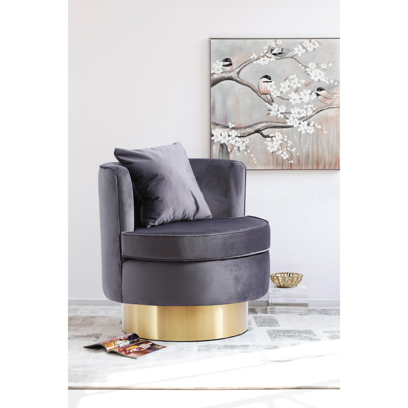 Meridian Kendra Grey Velvet Accent Chair IMAGE 5