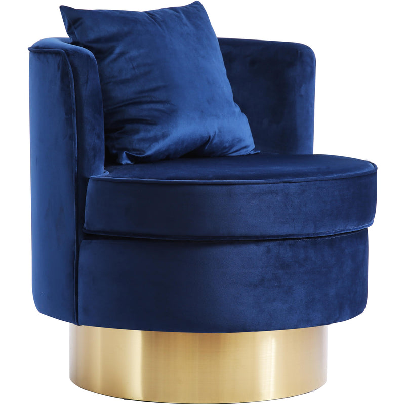 Meridian Kendra Navy Velvet Accent Chair IMAGE 1