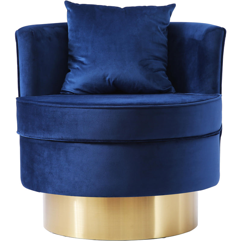 Meridian Kendra Navy Velvet Accent Chair IMAGE 2