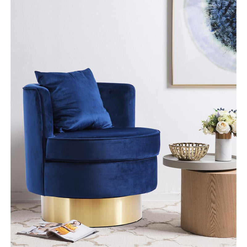 Meridian Kendra Navy Velvet Accent Chair IMAGE 4