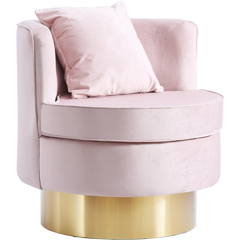 Meridian Kendra Pink Velvet Accent Chair IMAGE 1