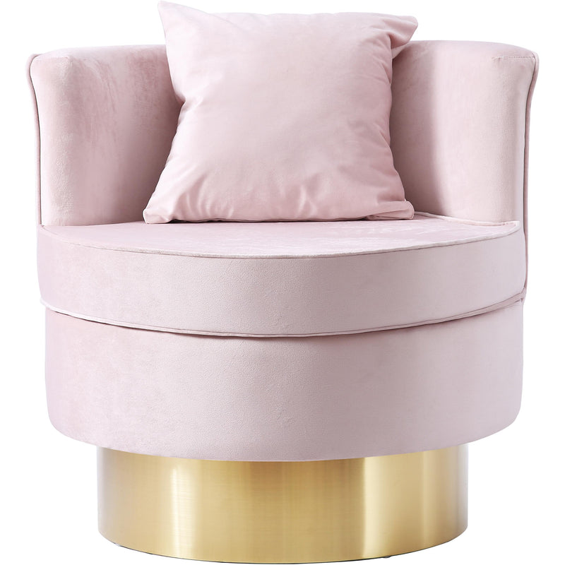 Meridian Kendra Pink Velvet Accent Chair IMAGE 2