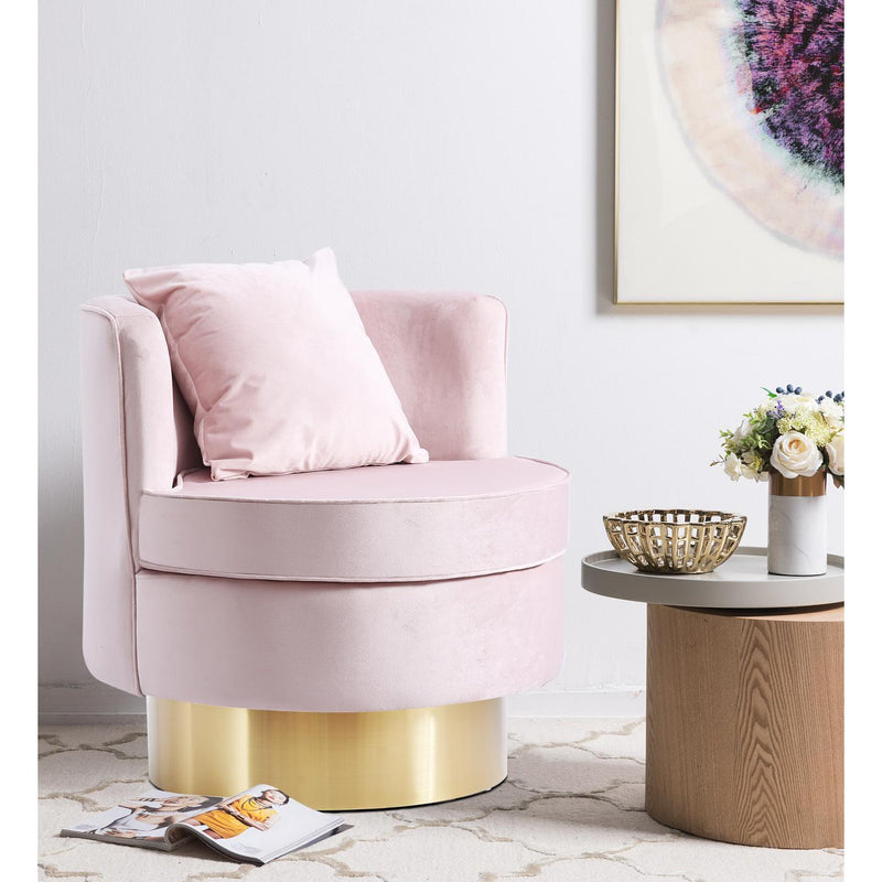 Meridian Kendra Pink Velvet Accent Chair IMAGE 4