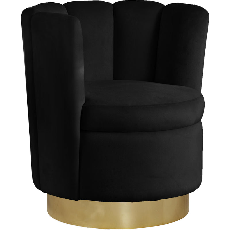 Meridian Lily Black Velvet Accent Chair IMAGE 1