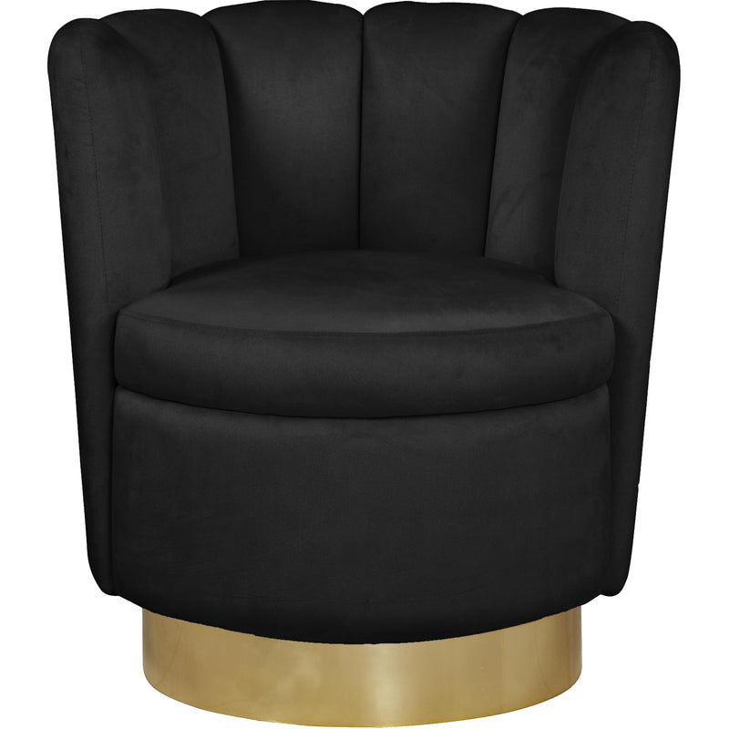 Meridian Lily Black Velvet Accent Chair IMAGE 2