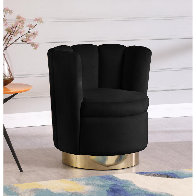 Meridian Lily Black Velvet Accent Chair IMAGE 4