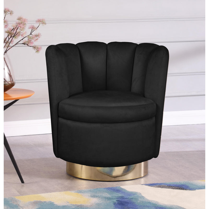 Meridian Lily Black Velvet Accent Chair IMAGE 5