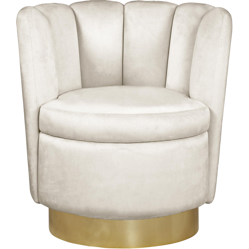 Meridian Lily Cream Velvet Accent Chair IMAGE 2