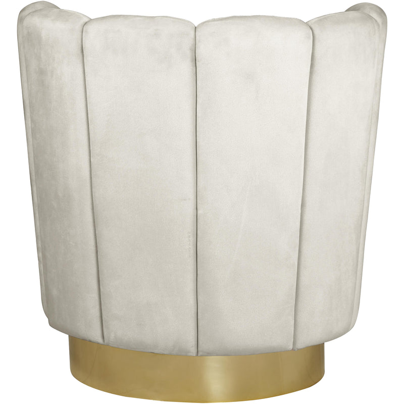 Meridian Lily Cream Velvet Accent Chair IMAGE 3