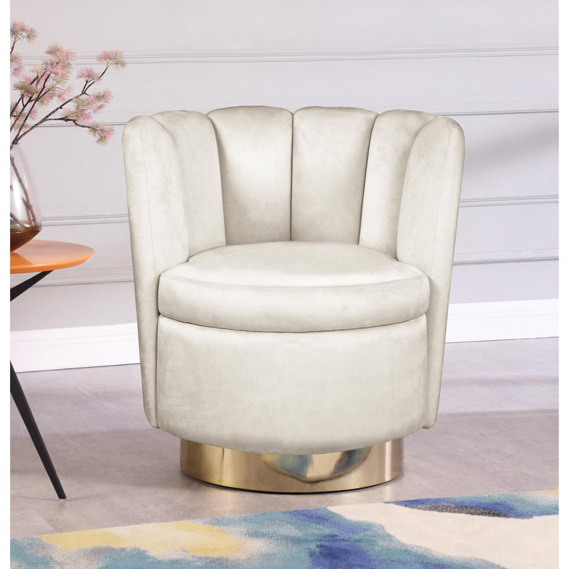 Meridian Lily Cream Velvet Accent Chair IMAGE 6