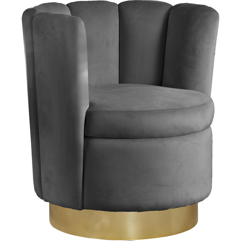 Meridian Lily Grey Velvet Accent Chair IMAGE 1