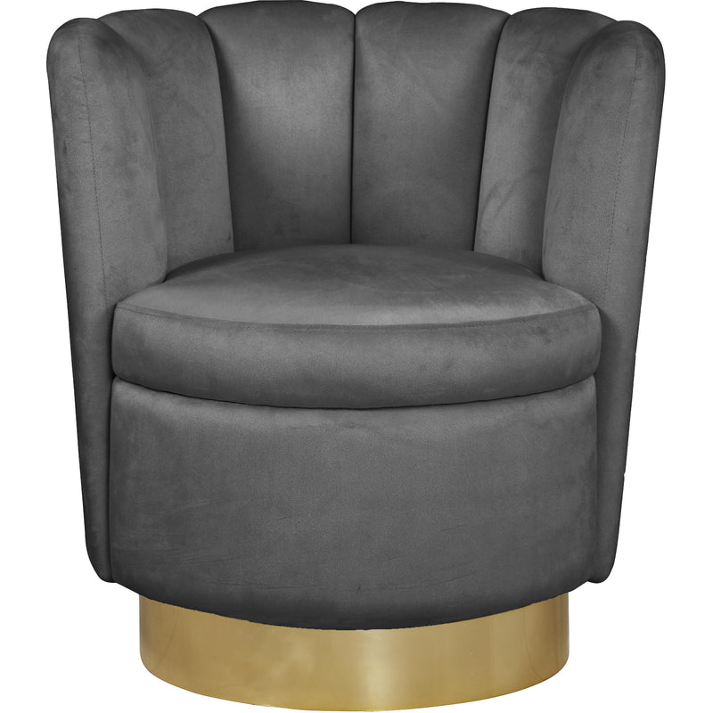 Meridian Lily Grey Velvet Accent Chair IMAGE 2