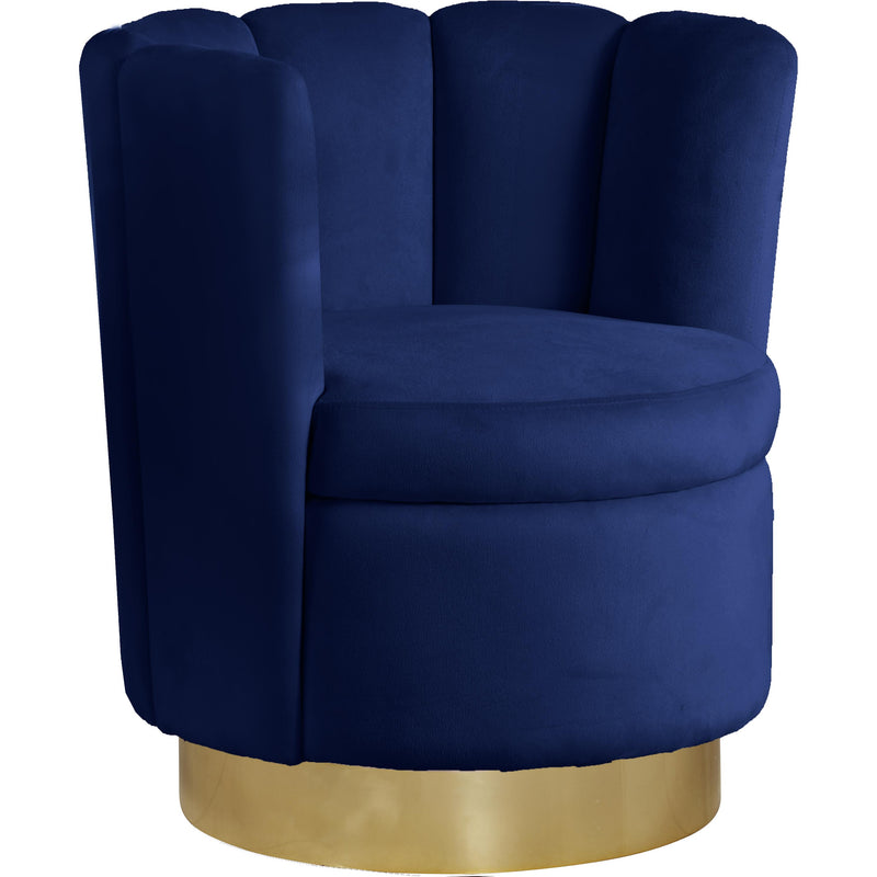 Meridian Lily Navy Velvet Accent Chair IMAGE 1