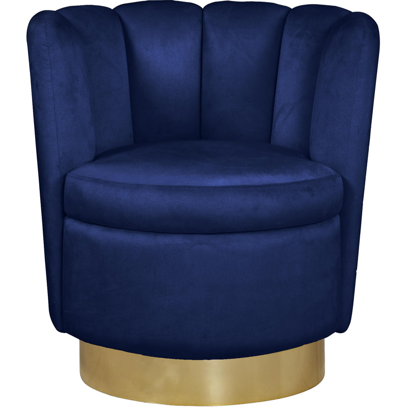 Meridian Lily Navy Velvet Accent Chair IMAGE 2