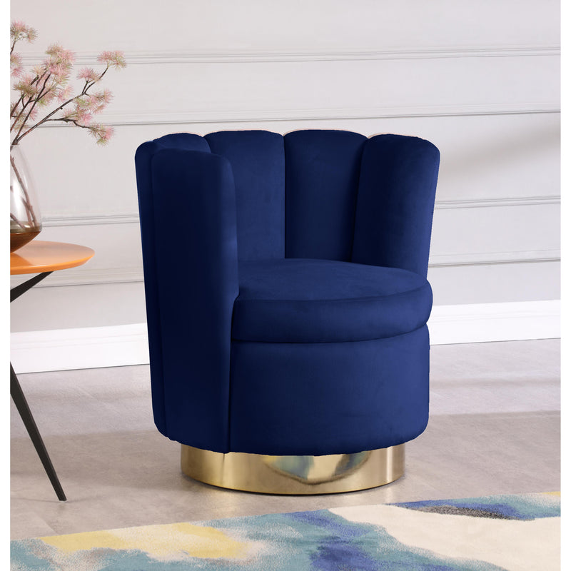 Meridian Lily Navy Velvet Accent Chair IMAGE 5