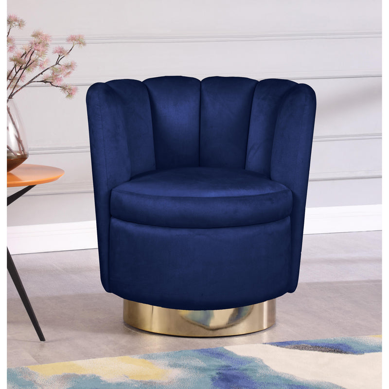 Meridian Lily Navy Velvet Accent Chair IMAGE 6