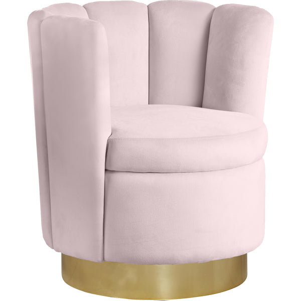 Meridian Lily Pink Velvet Accent Chair IMAGE 1