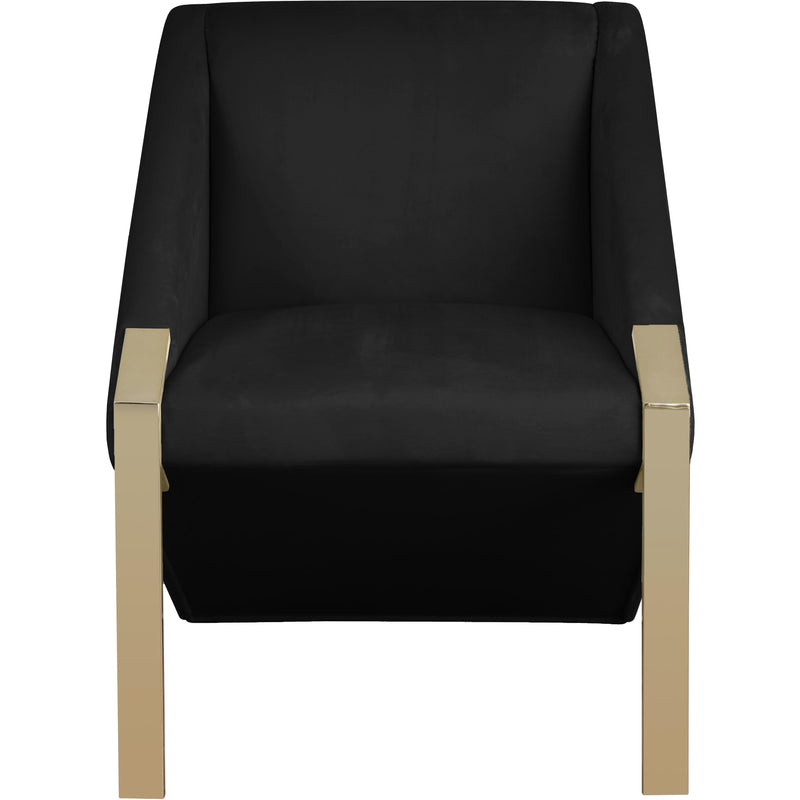 Meridian Rivet Black Velvet Accent Chair IMAGE 2