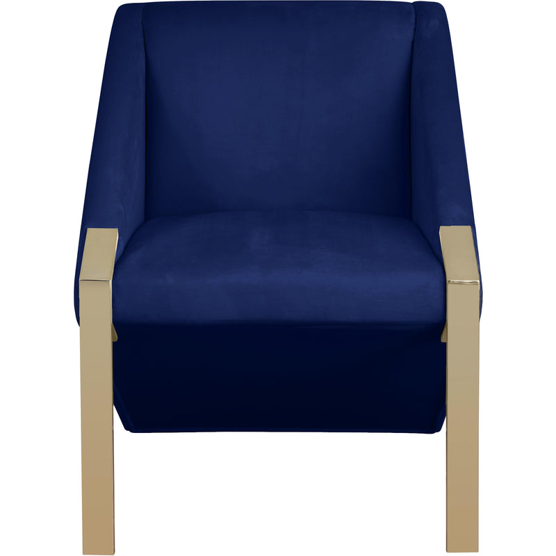 Meridian Rivet Navy Velvet Accent Chair IMAGE 2