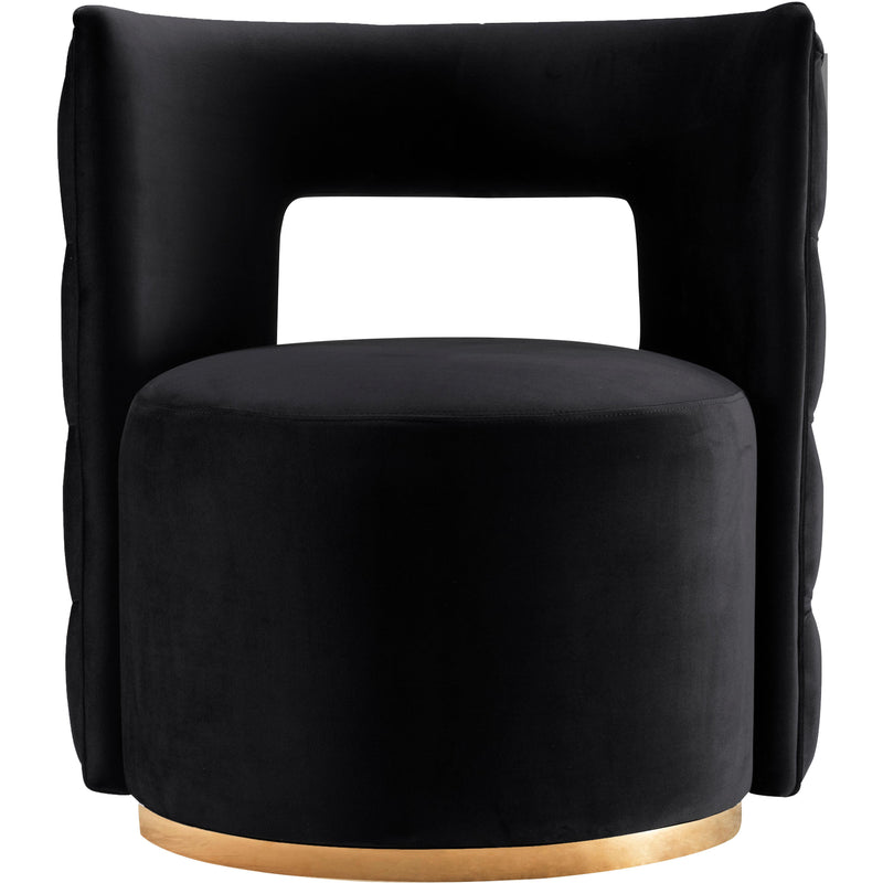 Meridian Theo Black Velvet Accent Chair IMAGE 2