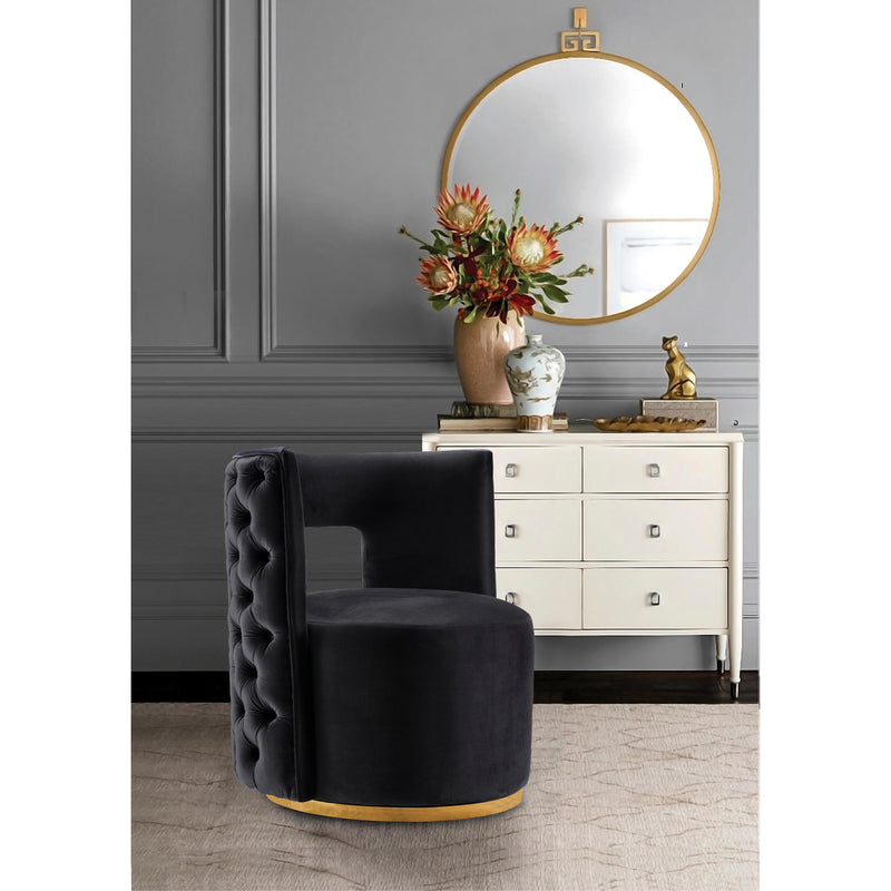 Meridian Theo Black Velvet Accent Chair IMAGE 4