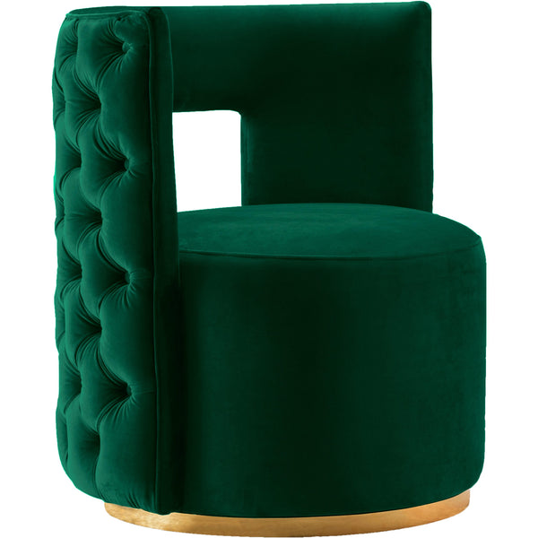 Meridian Theo Green Velvet Accent Chair IMAGE 1