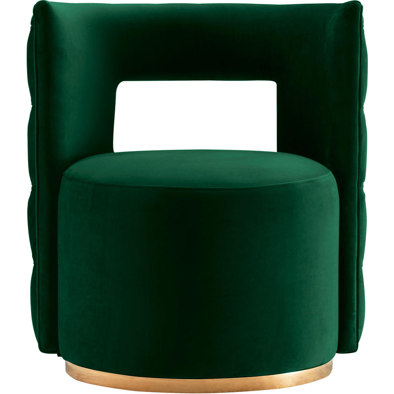 Meridian Theo Green Velvet Accent Chair IMAGE 2